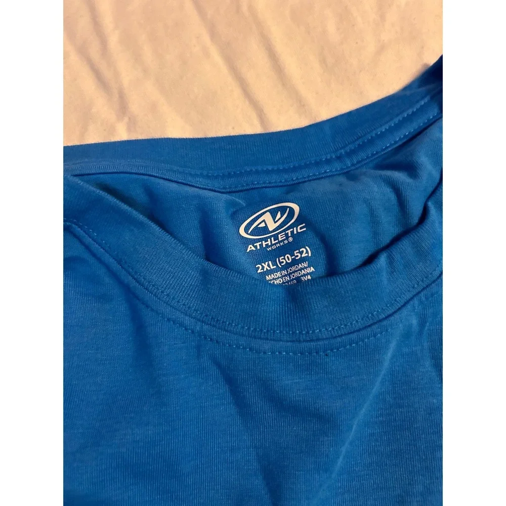Athletic Works Mens 2XL Tri-Blend T-Shirt 2-Pack Red Blue Moisture Wicking NEW